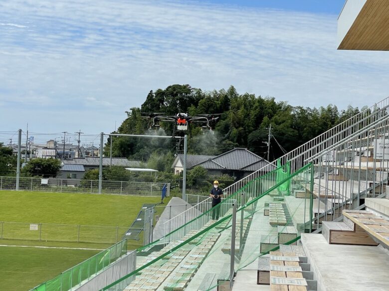 ドローンを使った除菌液散布は感染予防に効果的